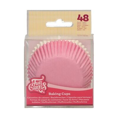 FunCakes Cupcake Cases -PINK &amp; WHITE -Θήκες Ψησίματος σε Λευκό και Ροζ -48 τεμ