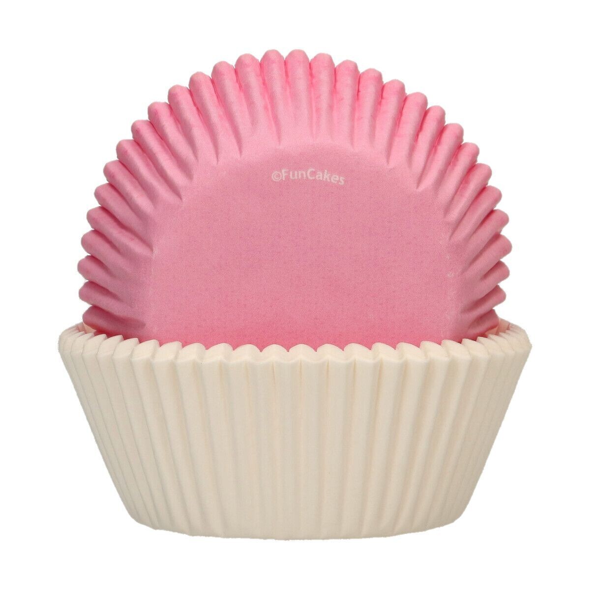 FunCakes Cupcake Cases -PINK &amp; WHITE -Θήκες Ψησίματος σε Λευκό και Ροζ -48 τεμ
