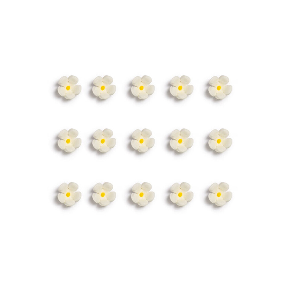 DECORA Sugar Decorations -SMALL BLOSSOMS - WHITE - Βρώσιμα διακοσμητικά ζαχαρωτά Λουλούδια/Άνθη Λευκά 30 τμχ