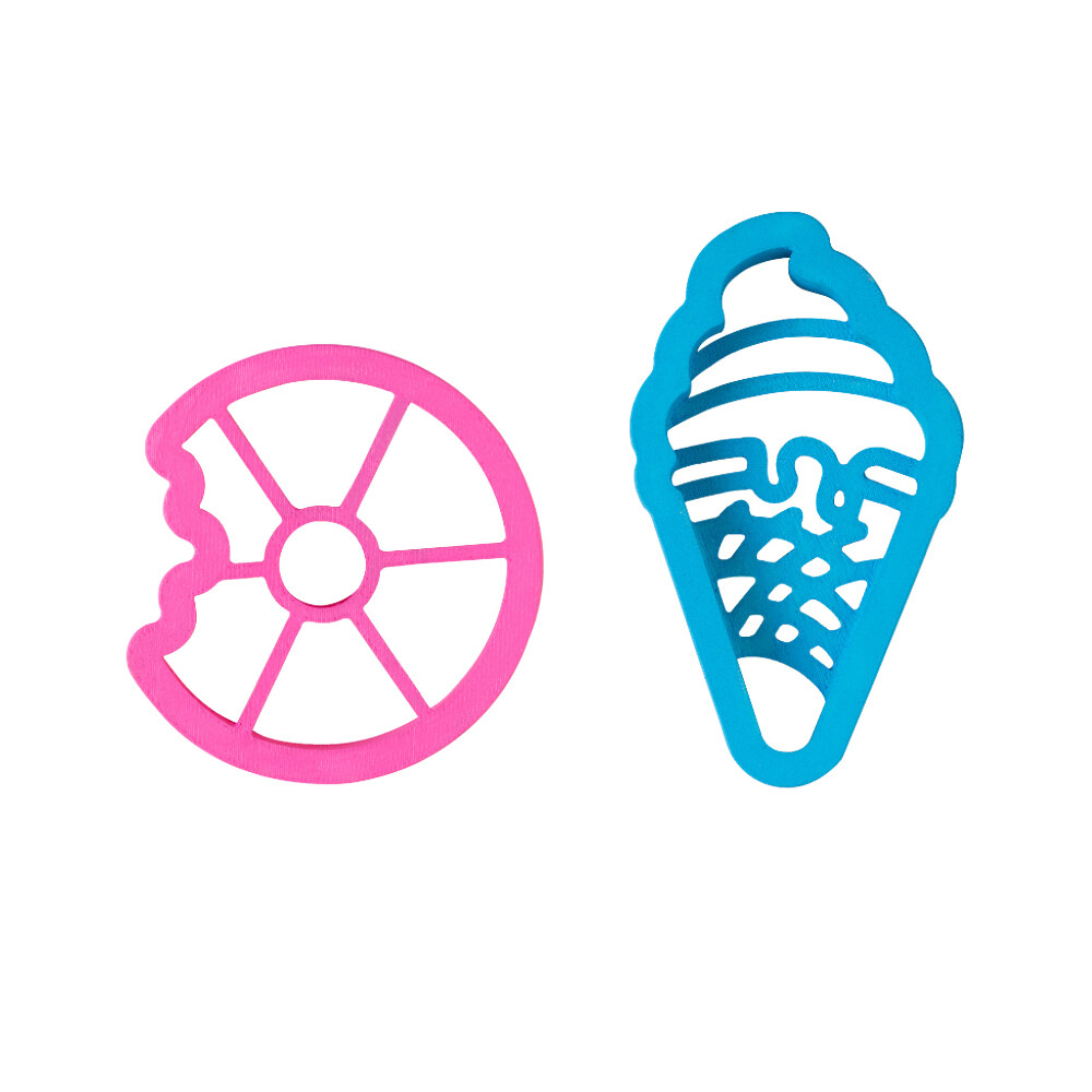DECORA Cutters -DONUT &amp; ICE CREAM CONE - Σετ 2 πλαστικά κουπ πατ Ντόνατ και Παγωτό