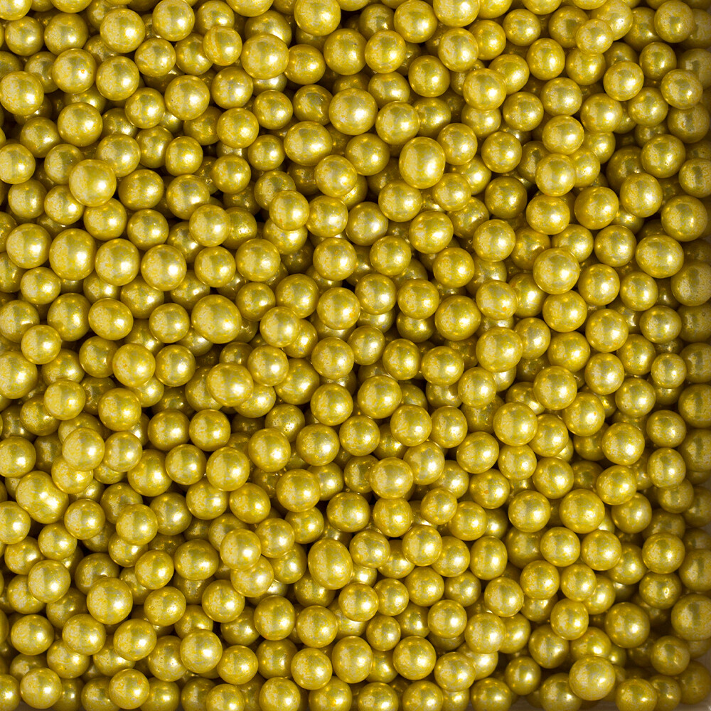 DECORA Dragees -4-5mm METALLIC GOLD 100g - Βρώσιμες μικρές πέρλες Μεταλλικό Χρυσό