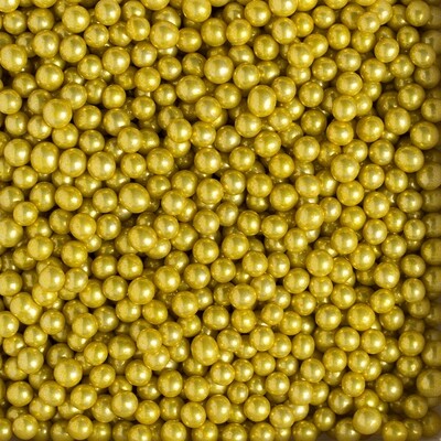 DECORA Dragees -4-5mm METALLIC GOLD 100g - Βρώσιμες μικρές πέρλες Μεταλλικό Χρυσό