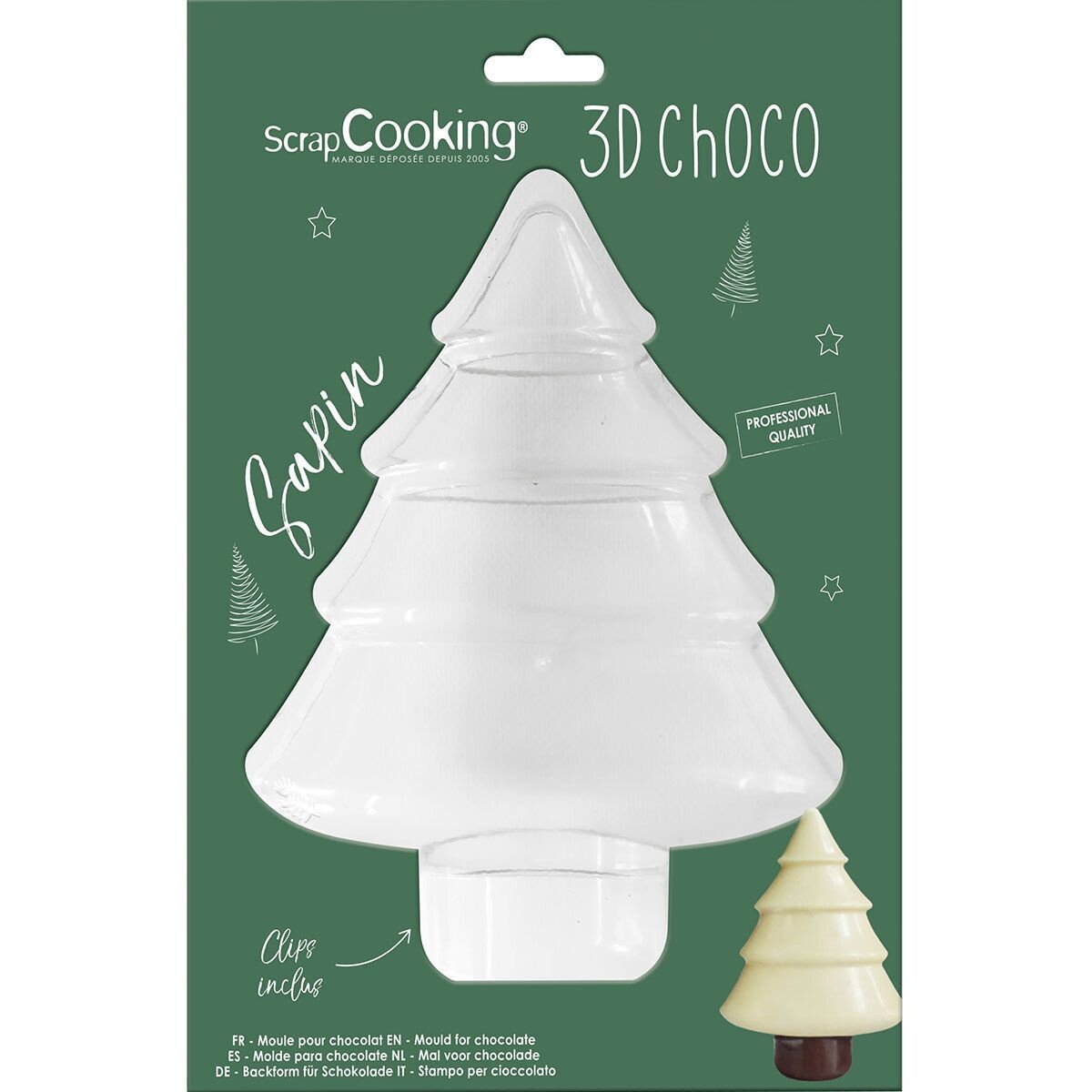 Scrapcooking 3D Chocolate Mould -CHRISTMAS TREE - Πλαστικό Καλούπι για Τρισδιάστατο Χριστουγεννιάτικο Δέντρο