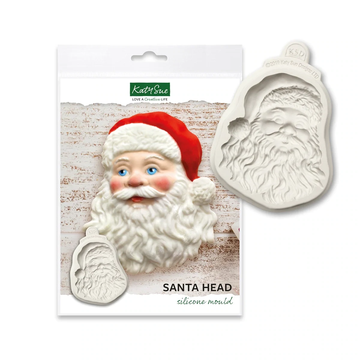 Katy Sue Silicone Mould -SANTA  HEAD - Καλούπι Σιλικόνης Κεφάλι Άγιου Βασίλη