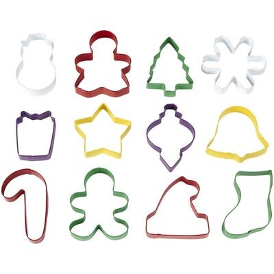 Wilton Tub of Christmas Cookie Cutters -Σετ 12 τεμ μεταλλικά κουπ πατ με χριστουγεννιάτικο θέμα