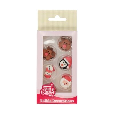 FunCakes Sugar Decorations- CHRISTMAS SET - Βρώσιμα Χριστουγεννιάτικα Διακοσμητικά Ζαχαρωτά 12  τμχ