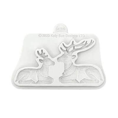 Katy Sue Silicone Mould -SITTING  REINDEER -Καλούπι Σιλικόνης Καθιστοί Τάρανδοι