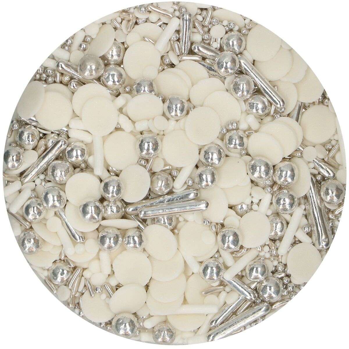 FunCakes Sprinkle Mix 65γρ -SILVER CHIC MEDLEY- Μείγμα Ζαχαρωτών Ασημένιο &#39;Chic&#39;