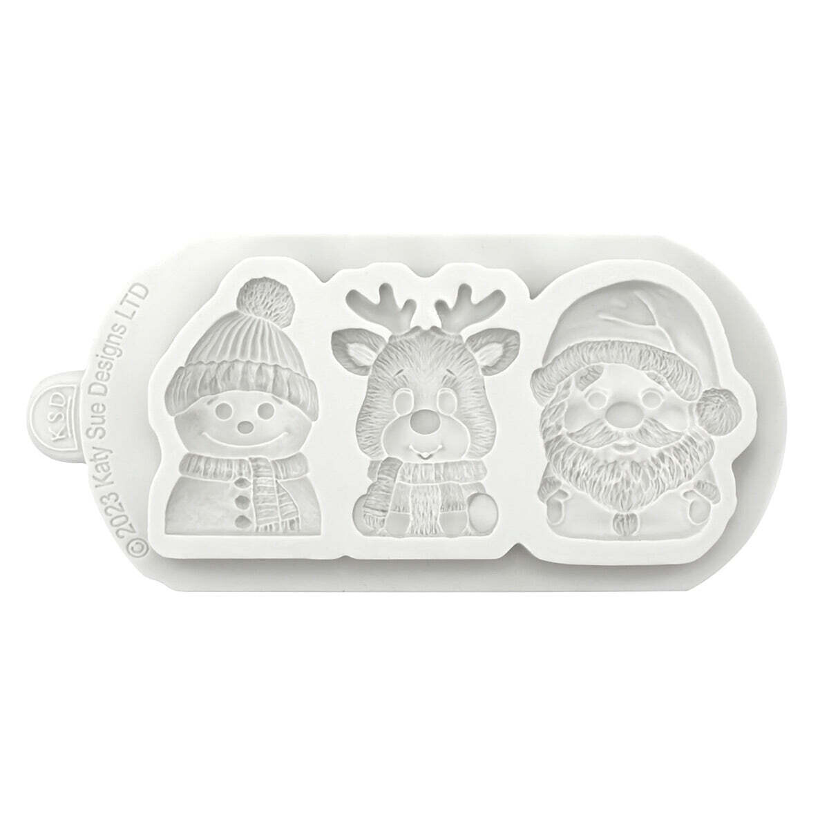 Katy Sue Silicone Mould -CUTE CHRISTMAS CHARACTERS - Καλούπι Σιλικόνης Χριστουγεννιάτικο Άγιος Βασίλης, Χιονάνθρωπος, Τάρανδος