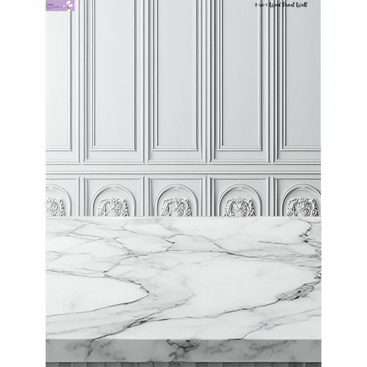 SweetDrops by Cakes By Samantha -Φόντο Φωτογραφίας -2 σε 1 White Wood Panel Wall 90x120εκ