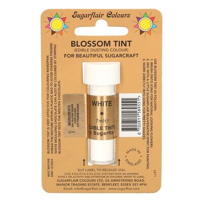 Sugarflair Edible Matt Dust 7ml WHITE- Βρώσιμη Σκόνη Ματ Λευκή