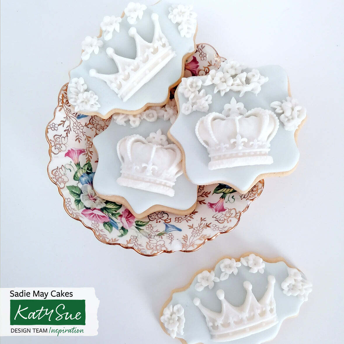 Katy Sue Silicone Mould -CROWNS -2 DESIGNS -Καλούπι Σιλικόνης  Στέμμα / κορώνα με 2 Σχέδια