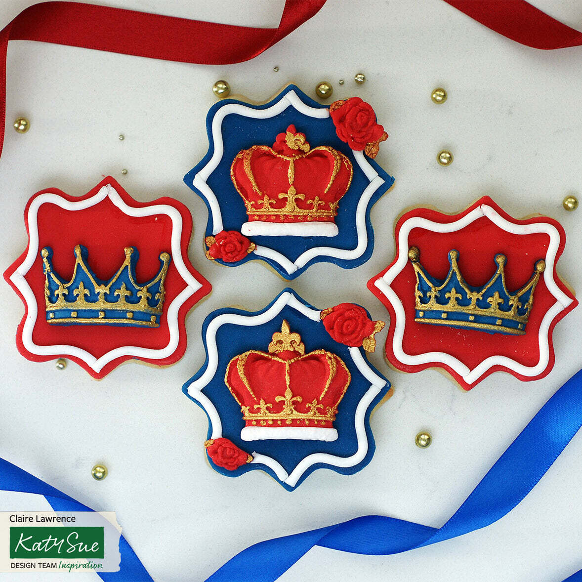 Katy Sue Silicone Mould -CROWNS -2 DESIGNS -Καλούπι Σιλικόνης  Στέμμα / κορώνα με 2 Σχέδια