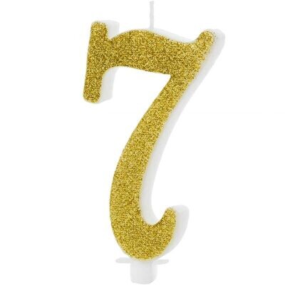 PartyDeco Birthday Candle GOLD Number 7 - Κεράκι Χρυσό Γκλίτερ αριθμός '7' PartyDeco Birthday Candle GOLD Number 7 - Κεράκι Χρυσό Γκλίτερ αριθμός '7'