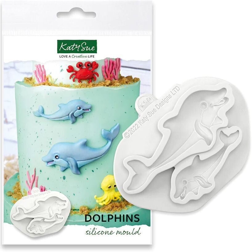 Katy Sue Silicone Mould -DOLPHINS - Καλούπι Σιλικόνης Δελφίνια