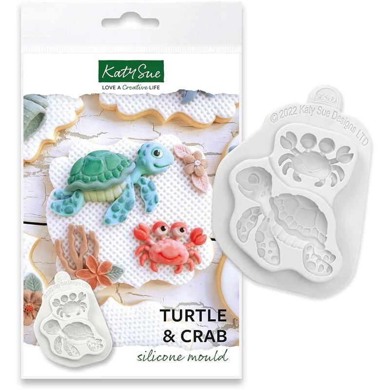 Katy Sue Silicone Mould -TURTLE &amp; CRAB - Καλούπι Σιλικόνης Χελώνα και Καβούρι