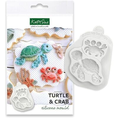 Katy Sue Silicone Mould -TURTLE &amp; CRAB - Καλούπι Σιλικόνης Χελώνα και Καβούρι