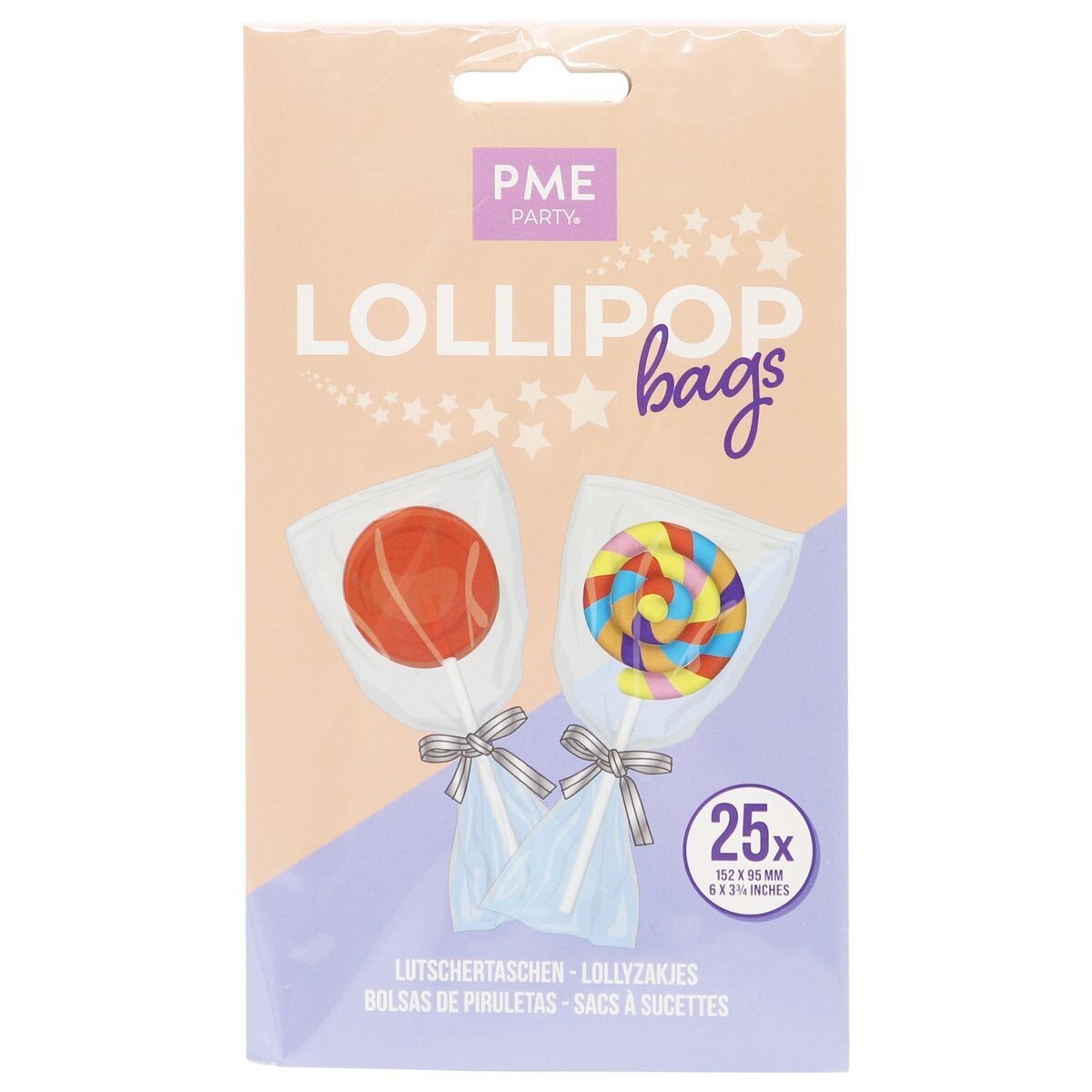 PME Lollipop Bags Clear 15.2εκ x 19.5εκ Τμχ 50 - Διάφανα Σακουλάκια για γλειφιτζούρια με συρματάκια