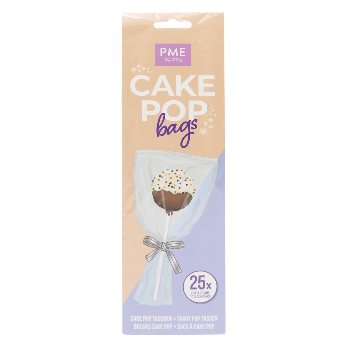 PME Cake Pop Bags Clear 25.4εκ x 7.6εκ Τμχ 25 - Διάφανα Σακουλάκια για γλυκά με συρματάκια