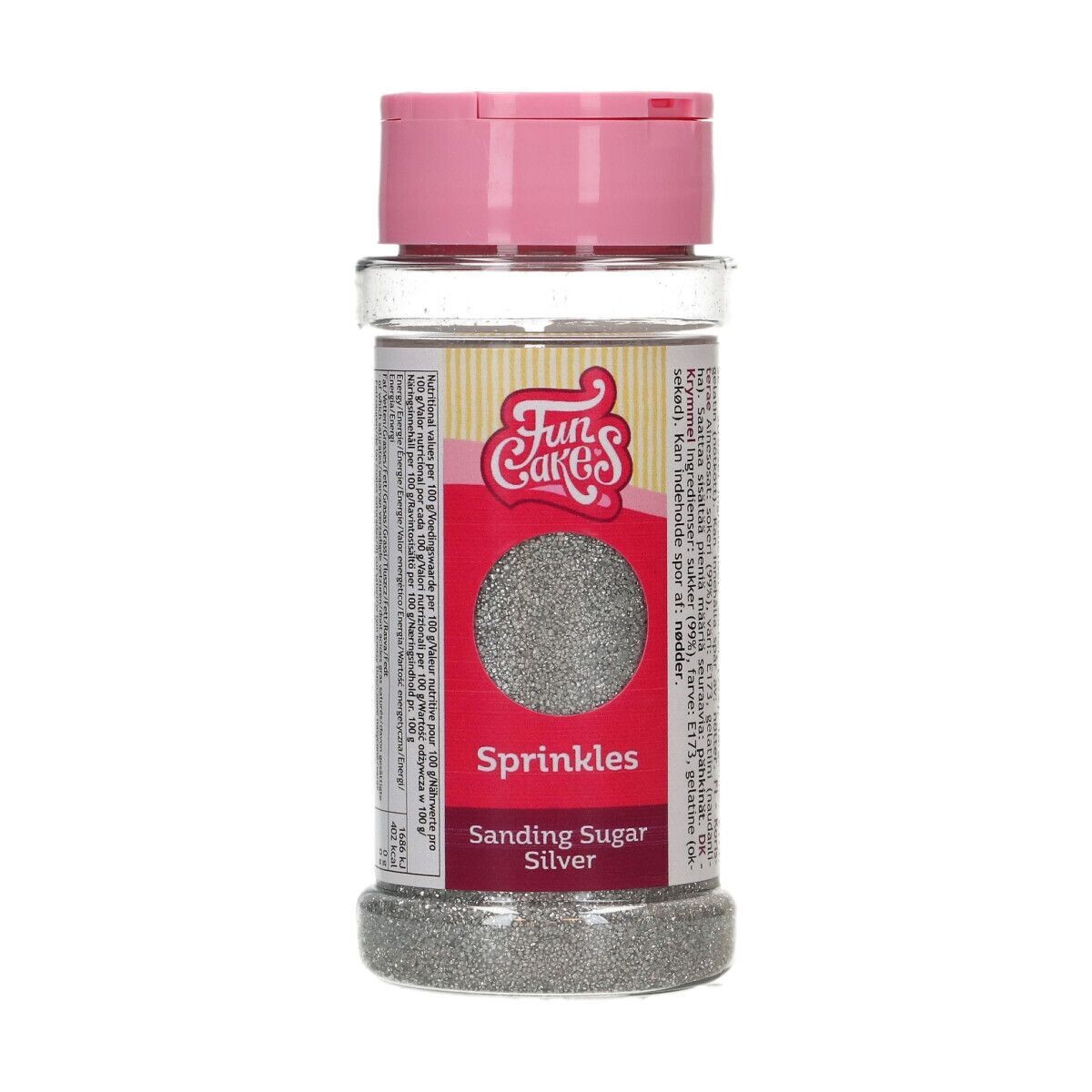 FunCakes Sanding Sugar 80g -SILVER - Λεπτή χρωματιστή Ζάχαρη - Ασημί