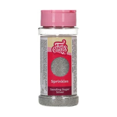 FunCakes Sanding Sugar 80g -SILVER - Λεπτή χρωματιστή Ζάχαρη - Ασημί