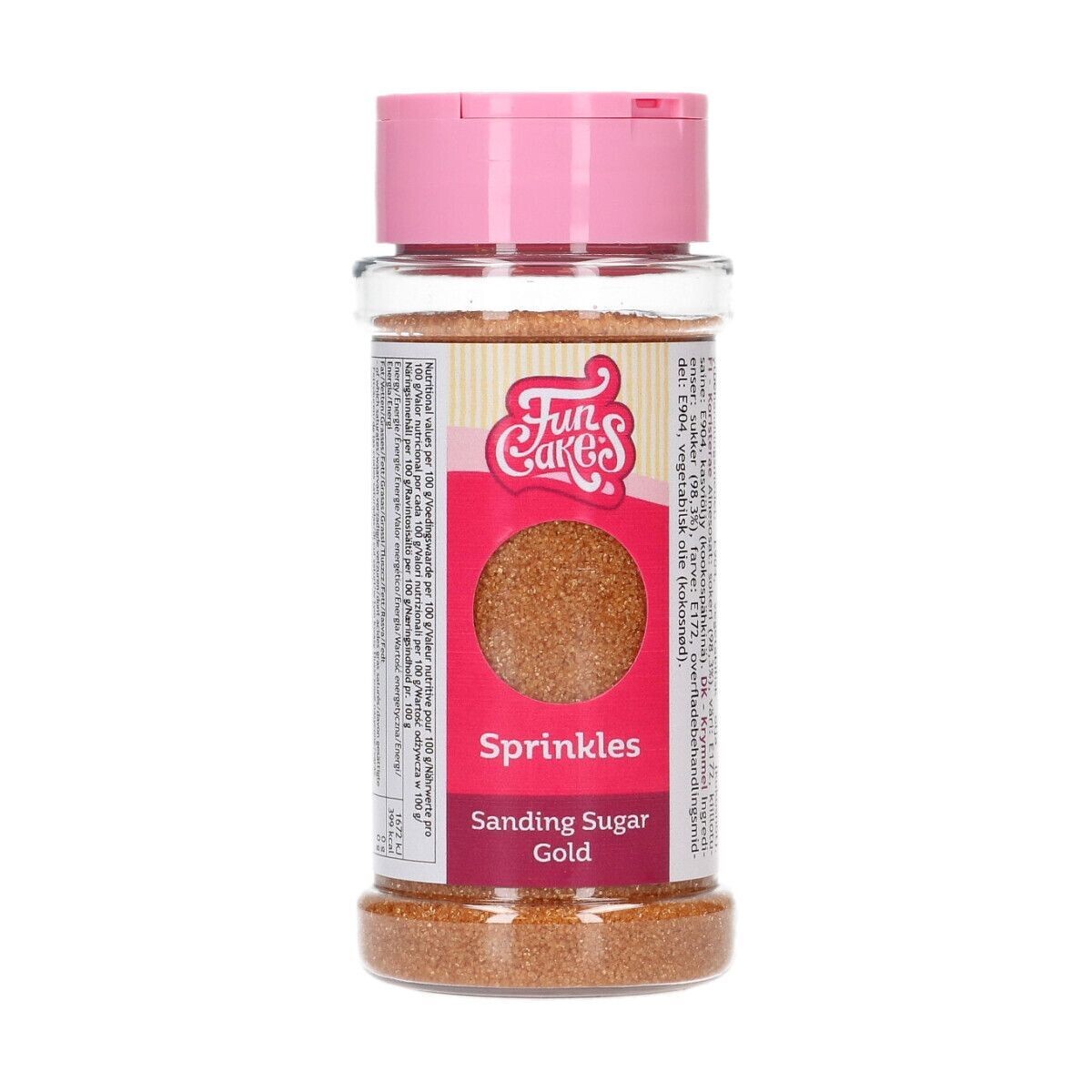 FunCakes Sanding Sugar 80g -GOLD - Λεπτή χρωματιστή Ζάχαρη - Χρυσή