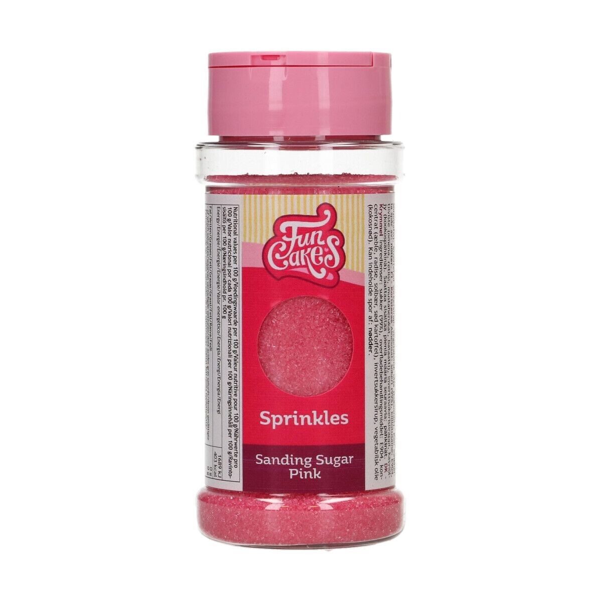 FunCakes Sanding Sugar 80g -PINK - Λεπτή χρωματιστή Ζάχαρη - Ροζ