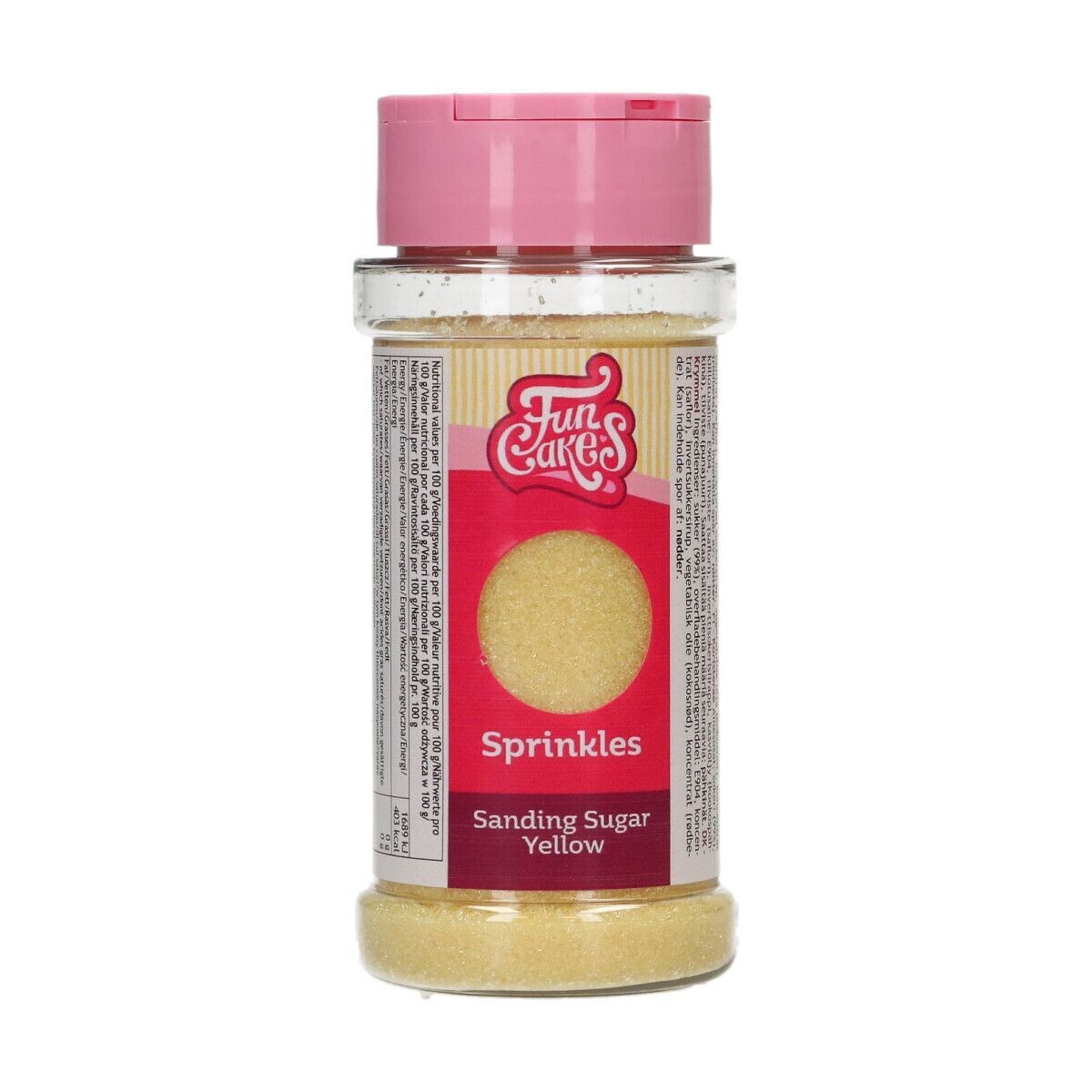 FunCakes Sanding Sugar 80g -YELLOW - Λεπτή χρωματιστή Ζάχαρη - Κίτρινη