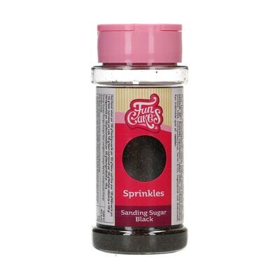 FunCakes Sanding Sugar 80g -BLACK - Λεπτή χρωματιστή Ζάχαρη - Μαύρη