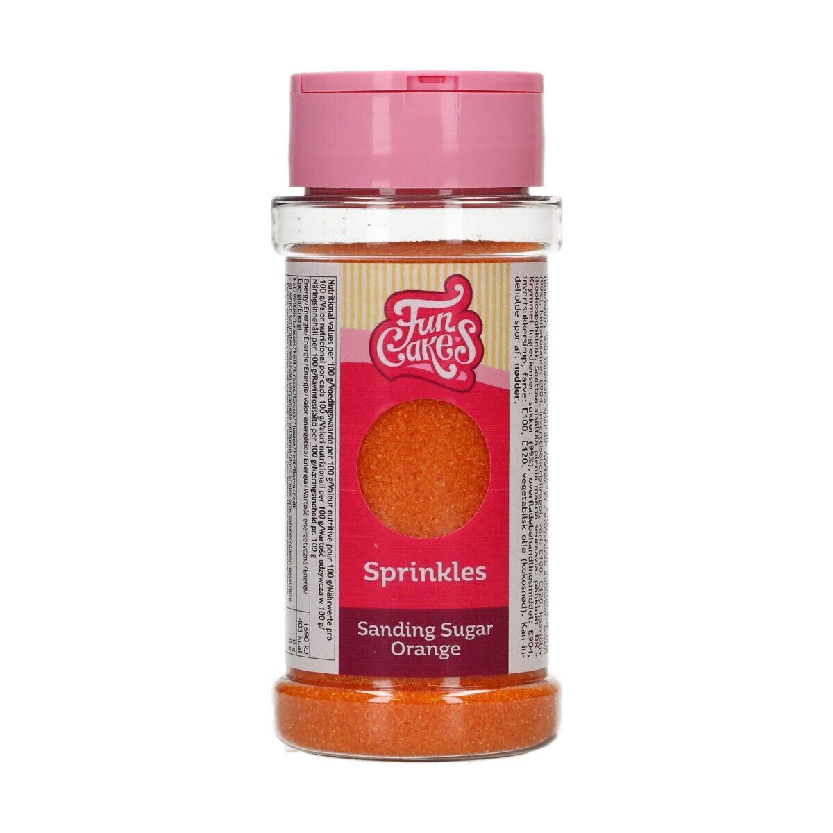 FunCakes Sanding Sugar 80g -ORANGE - Λεπτή χρωματιστή Ζάχαρη - Πορτοκαλί