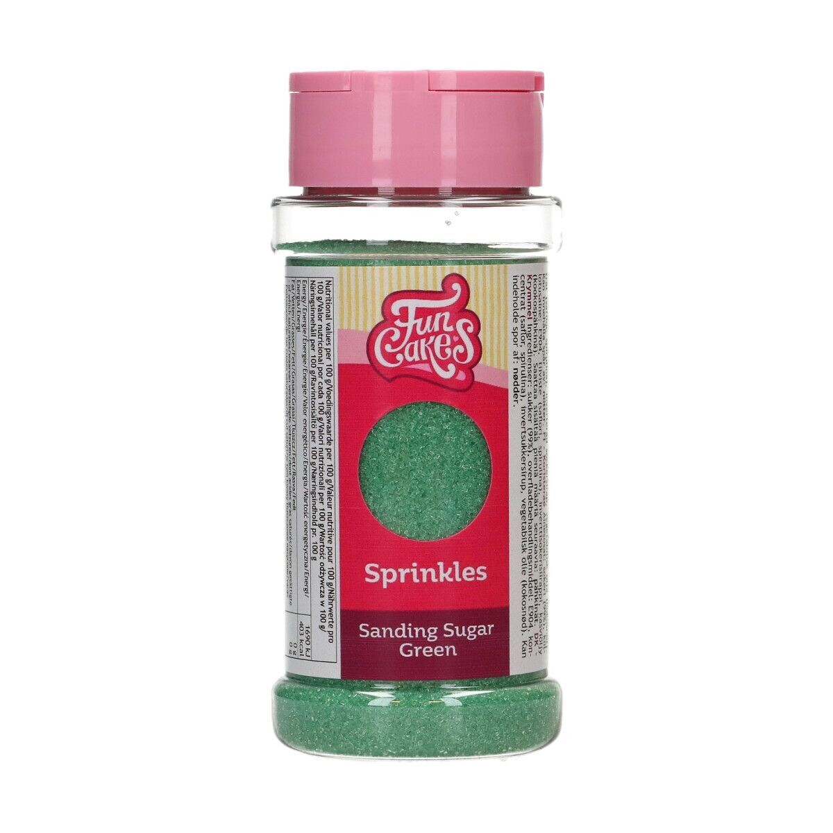 FunCakes Sanding Sugar 80g -GREEN - Λεπτή χρωματιστή Ζάχαρη - Πράσινη