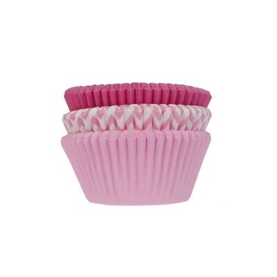 House of Marie Cupcake Cases ASSORTI PINK -Θήκες Ψησίματος για Καπκέικς Ροζ -75τεμ