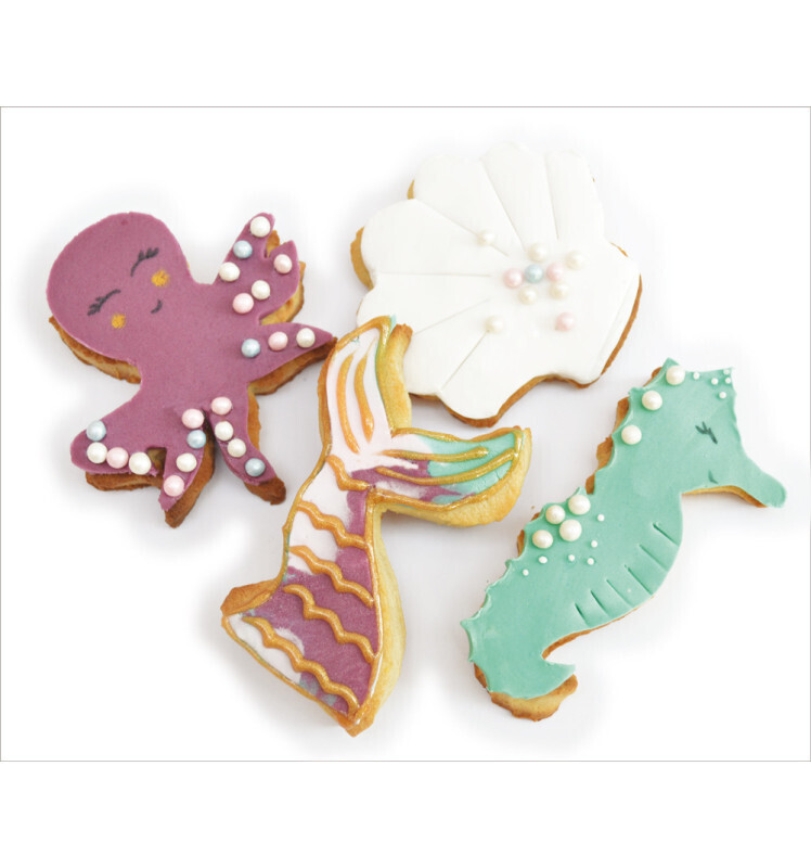 SALE!!! ScrapCooking Set of 4 Cookie Cutters -MERMAID SET -SEAHORSE, MERMAID TAIL, SHELL &amp; OCTOPUS - Σετ 4τεμ κουπ πατ με Θαλασσινό Θέμα - ΓΟΡΓΟΝΑ, ΙΠΠΟΚΑΜΠΟΣ, ΚΟΧΥΛΙ, ΧΤΑΠΟΔΙ