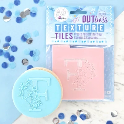 Sweet Stamp -Texture Tile -Monogram Floral -&#39;F&#39; - Σφραγίδα Μονόγραμμα με λουλούδια &#39;F&#39;