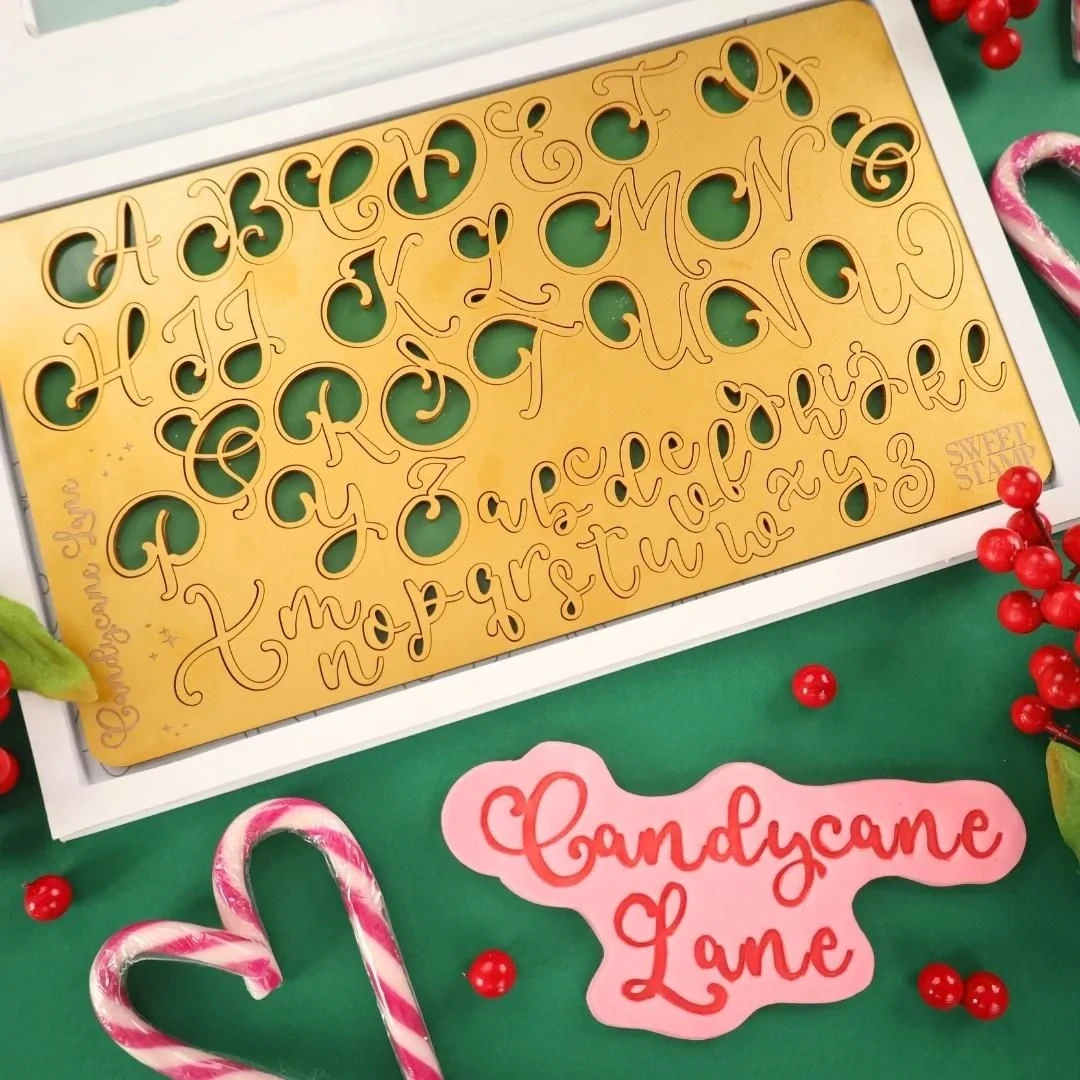 Sweet Stamp -Fonts -LARGE CANDYCANE LANE - Σφραγίδες Γράμματα Μεγάλο μέγεθος Καλλιγραφικά