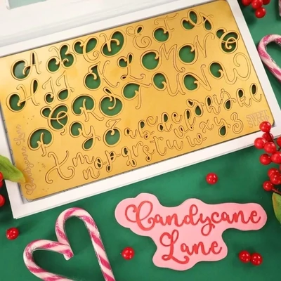 Sweet Stamp -Fonts -LARGE CANDYCANE LANE - Σφραγίδες Γράμματα Μεγάλο μέγεθος Καλλιγραφικά