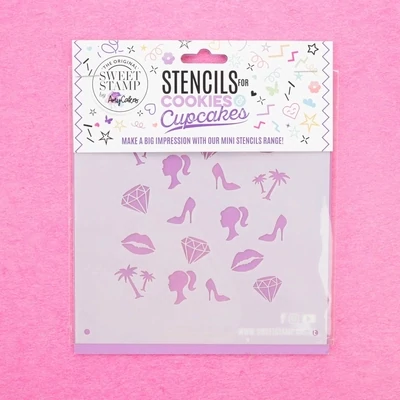 Sweet Stamp Cookie &amp; Cupcake  Stencil Barbie Dollhouse - Στένσιλ Μπάρμπι 5 σχέδια