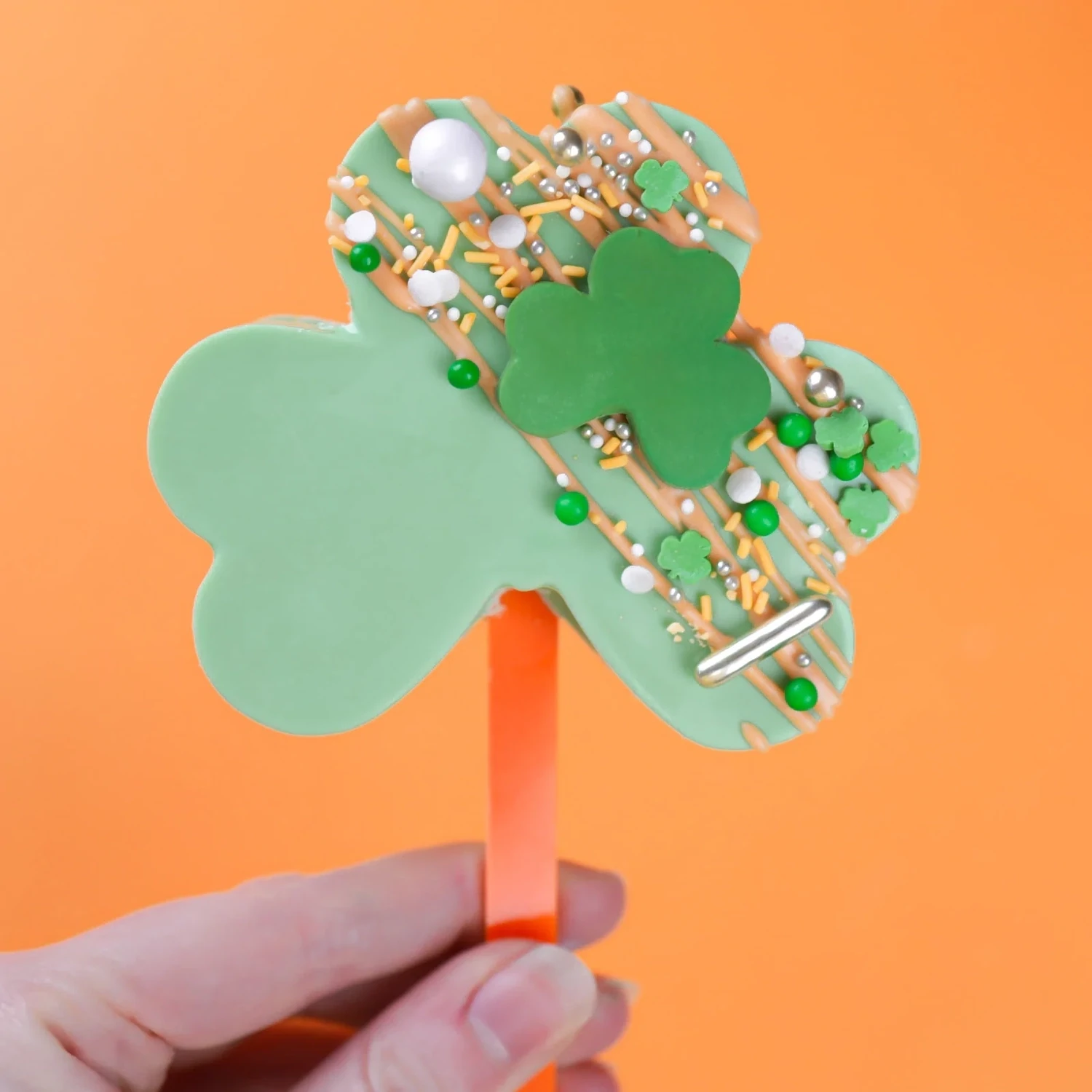 Sweet Stamp Cake Pop Mould -SHAMROCK 2 - Πλαστικό Καλούπι Κατασκευής Popsicle Τριφύλλι Βαθύ
