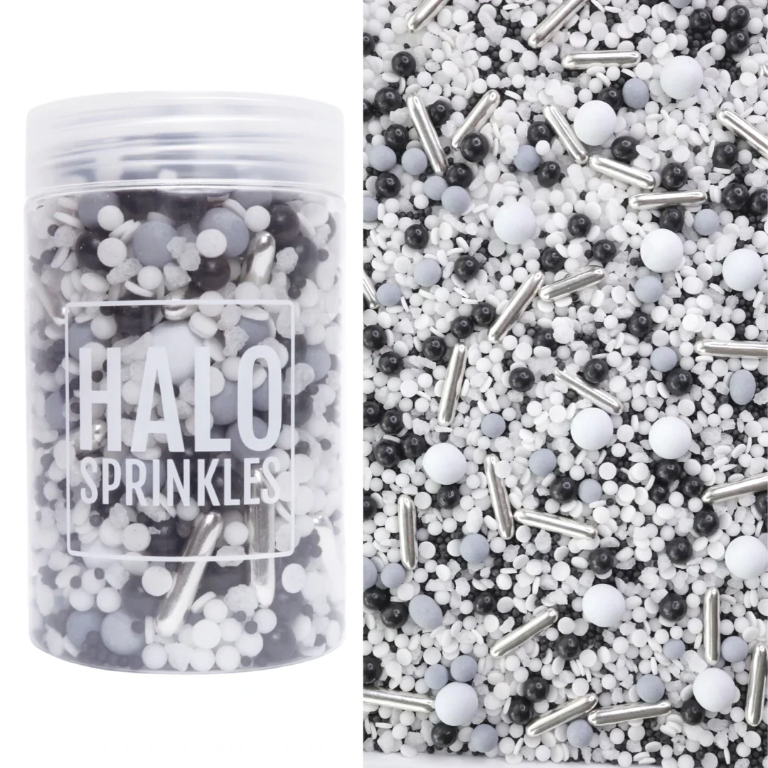 Halo Sprinkles MIX -COAL DIGGER 125γρ - Μείγμα Ζαχαρωτών σε Λευκές, Γκρι και Μαύρες Αποχρώσεις