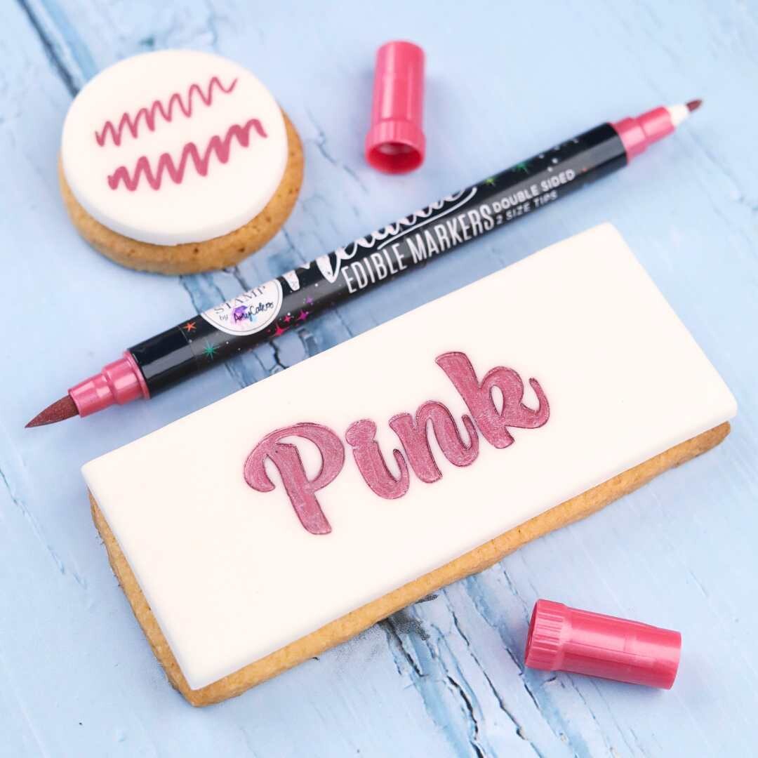 Sweet Stamp Edible Pen -METALLIC PINK -Βρώσιμος Μαρκαδόρος σε Μεταλλικό Ροζ με 2 άκρες