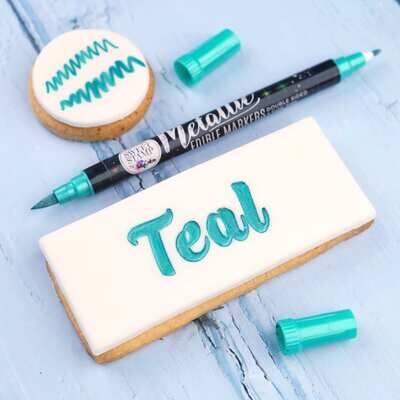Sweet Stamp Edible Pen -METALLIC TEAL-Βρώσιμος Μαρκαδόρος σε Μεταλλικό Τυρκουάζ με 2 άκρες