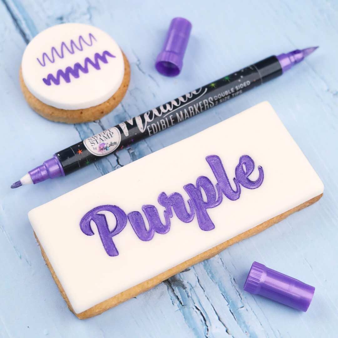 Sweet Stamp Edible Pen -METALLIC PURPLE -Βρώσιμος Μαρκαδόρος σε Μεταλλικό Μωβ με 2 άκρες