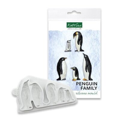 Katy Sue Silicone Mould -PENGUIN FAMILY - Καλούπι Σιλικόνης Οικογένεια Πινγκουίνων
