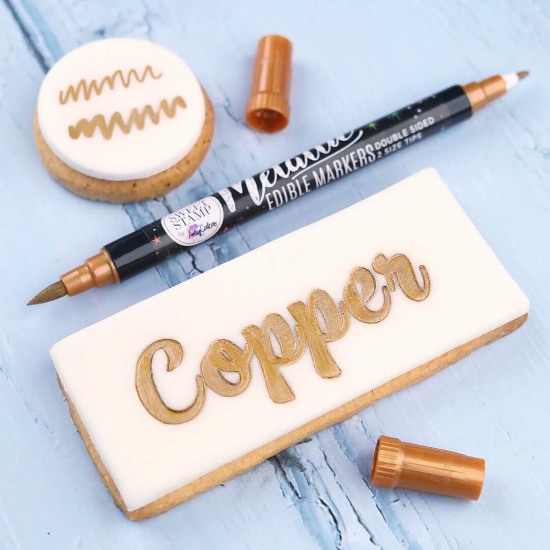 Sweet Stamp Edible Pen -METALLIC COPPER-Βρώσιμος Μαρκαδόρος σε Μεταλλικό Χάλκινο με 2 άκρες