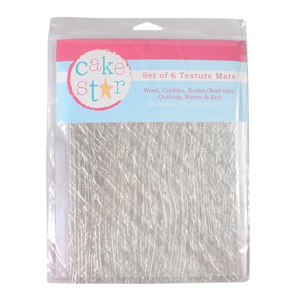 Cake Star Texture Mats -MATERIALS - Σετ 6 τεμ Ανάγλυφα Πατάκια Υλικά