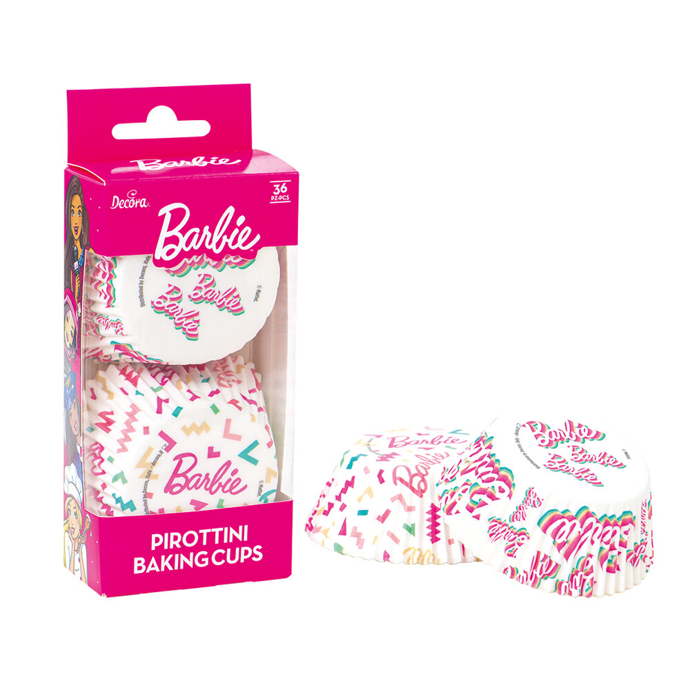 DECORA Barbie Baking Cases STYLE 4 -36 τμχ - Θήκες Ψησίματος Μπάρμπι Λευκές με σχέδια