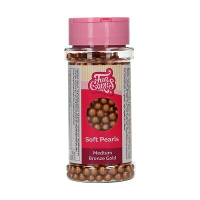 FunCakes Soft Sugar Pearls -BRONZE GOLD -MEDIUM 60g -Μείγμα Ζαχαρωτών Πέρλες Μπρονζέ Μεσαίο μέγεθος