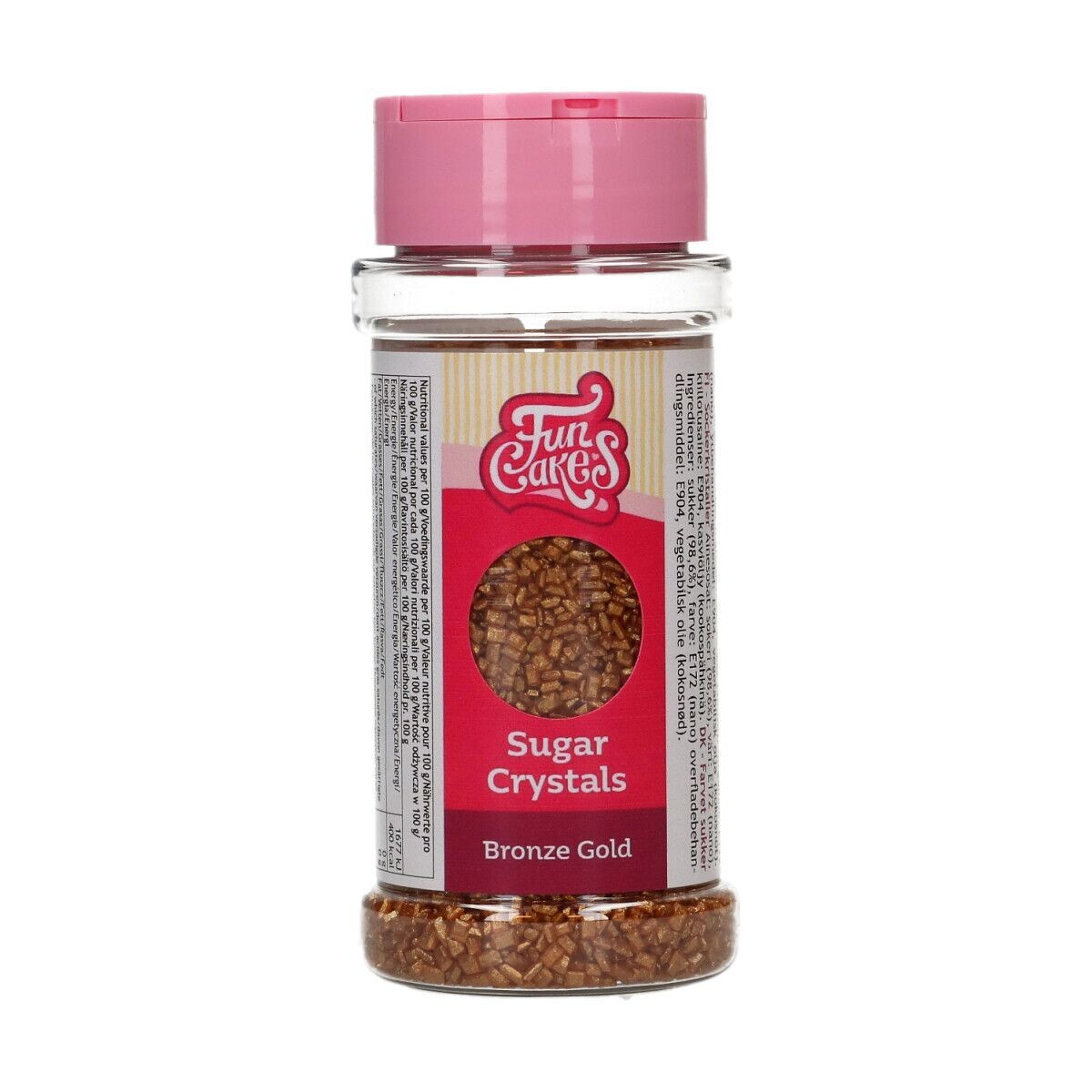FunCakes Sugar Crystals -BRONZE GOLD-Χρωματιστή Ζάχαρη σε μικρούς κρυστάλλους Μπρονζέ 80γρ