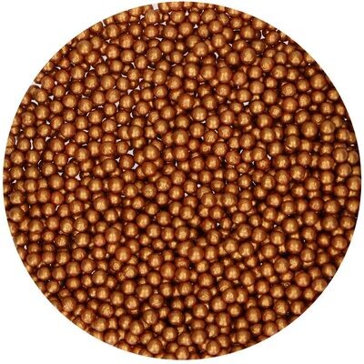 FunCakes Soft Sugar Pearls -BRONZE GOLD -SMALL 70g - Μείγμα Ζαχαρωτών Πέρλες Μπρονζέ Μικρό μέγεθος