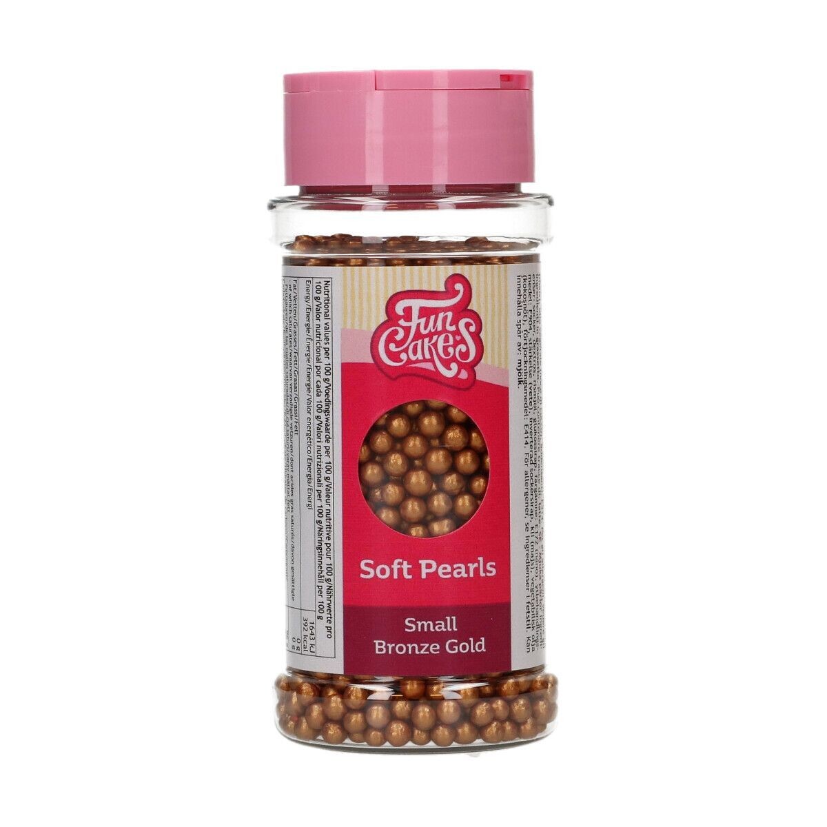 FunCakes Soft Sugar Pearls -BRONZE GOLD -SMALL 70g - Μείγμα Ζαχαρωτών Πέρλες Μπρονζέ Μικρό μέγεθος